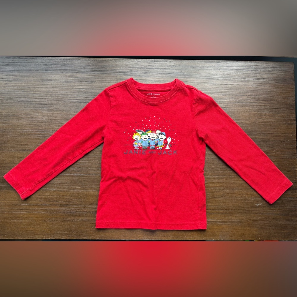 Jane and Jack, Christmas Peanuts Long-Sleeve Shirt, Size4